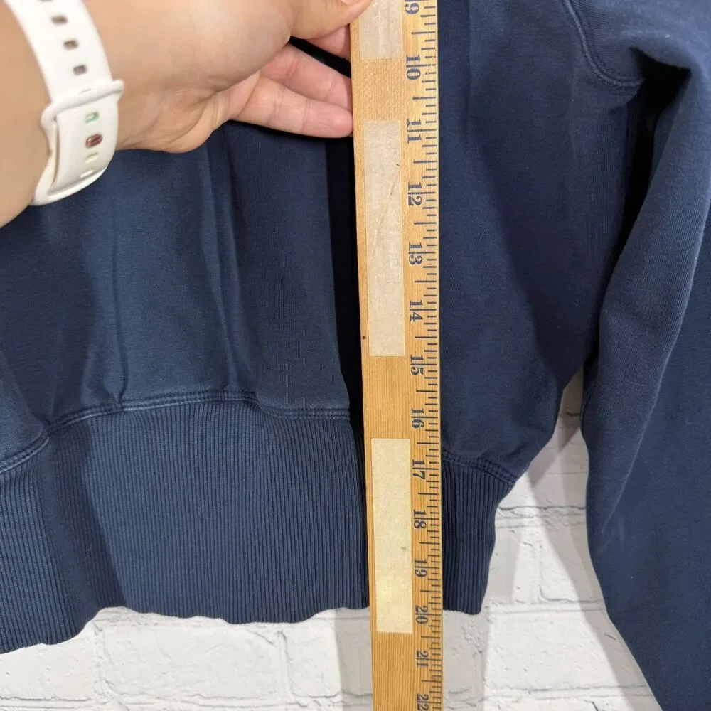 Lululemon LA Puff Sleeve Cropped Sweatshirt Size 4 Navy Athleisure Pullover